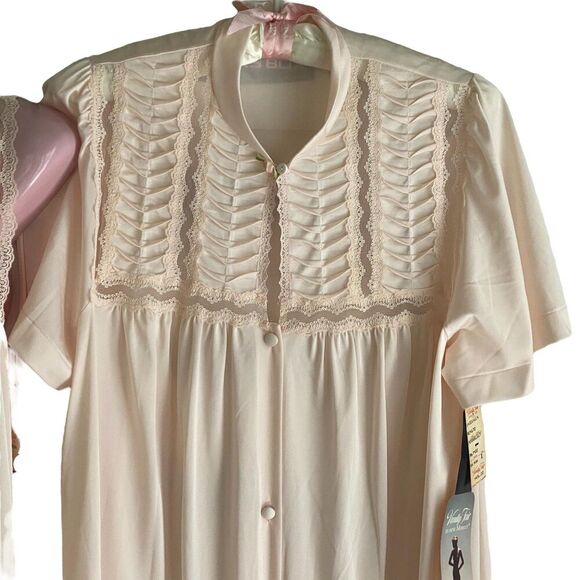 Vintage Vanity Fair Nightgown Robe Set Womens Small Lace Moniece Long USA 70s - Picture 4 of 12